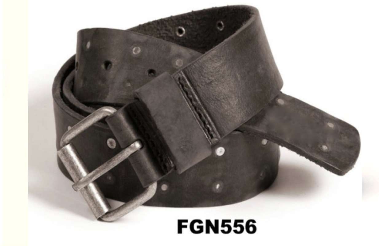 Ceinture en cuir pour homme avec coutures résistantes et finition de qualité