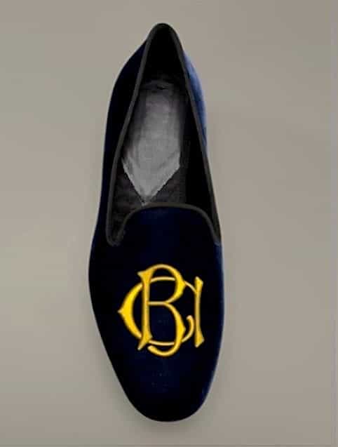 pantoufles en velours brodé